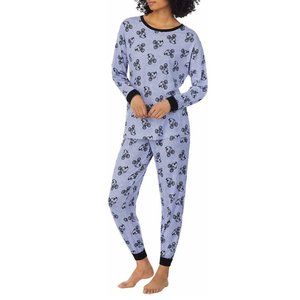 NWT Disney Women 2 Piece Short Sleeve Shirt & Pants Pajama Set Sz L $60 FFF176